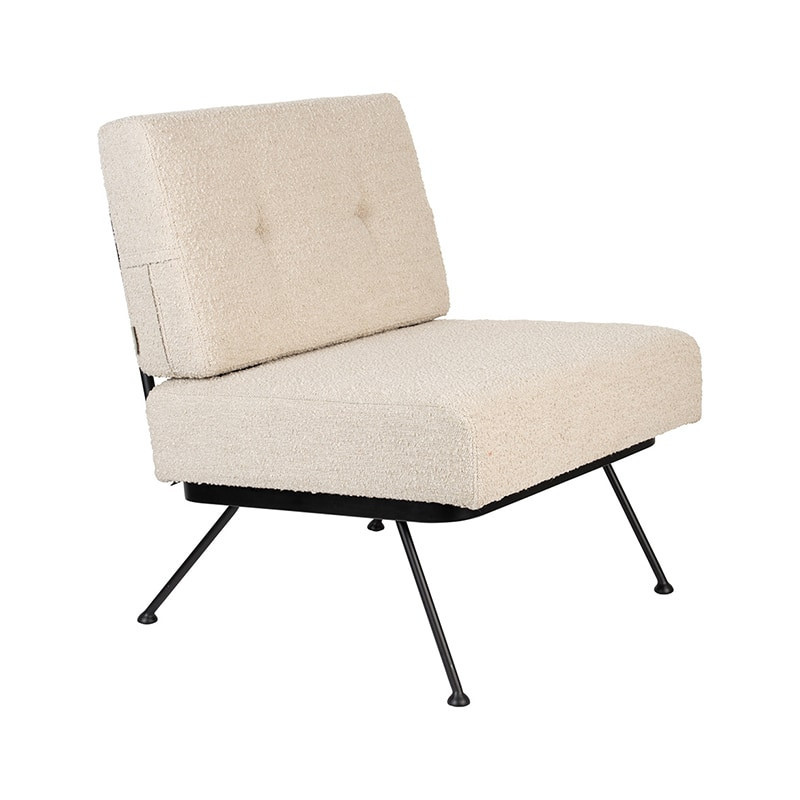 Fauteuil blanc design pivotant tissu bouclé Zuiver - Tyler Référence :  CD_F70C