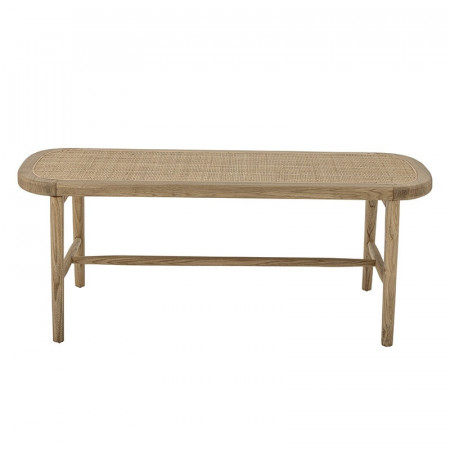 Petit banc en bois et rotin - Rauke 