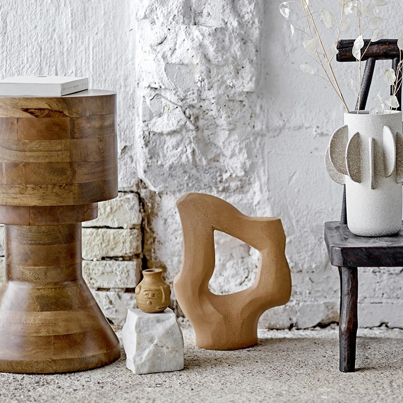 Bout de canapé en bois sculpté design - Hendel 