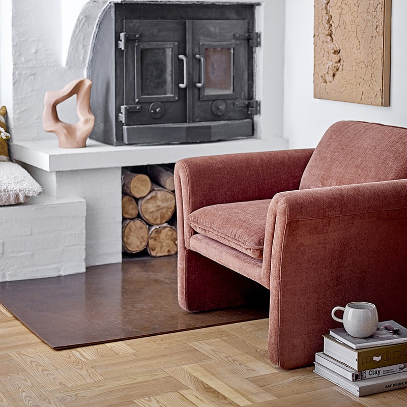 Petit fauteuil confortable tissu marron - Paseo 