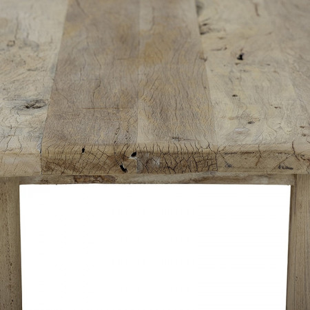 Table basse rectangulaire en bois recyclé aspect brut - Riber 