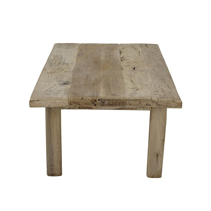 Table basse rectangulaire en bois recyclé aspect brut - Riber 