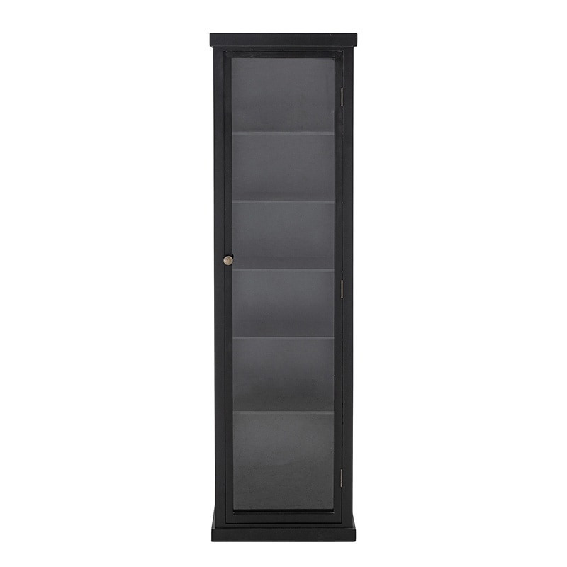 Vitrine colonne en bois noir - Emilio 