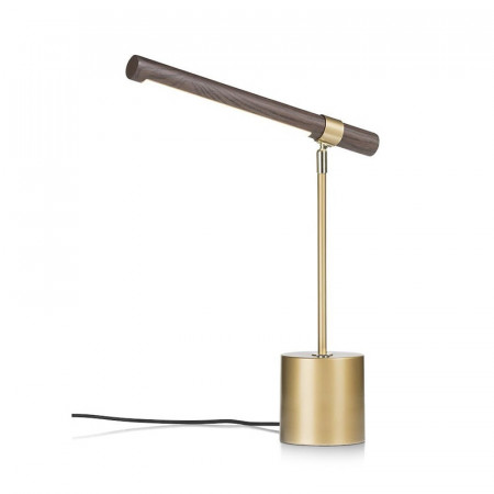 Lampe de bureau vintage bois et métal doré - Duna
