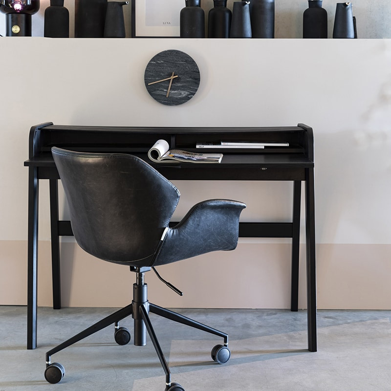 Bureau noir vintage en bois - Barbier