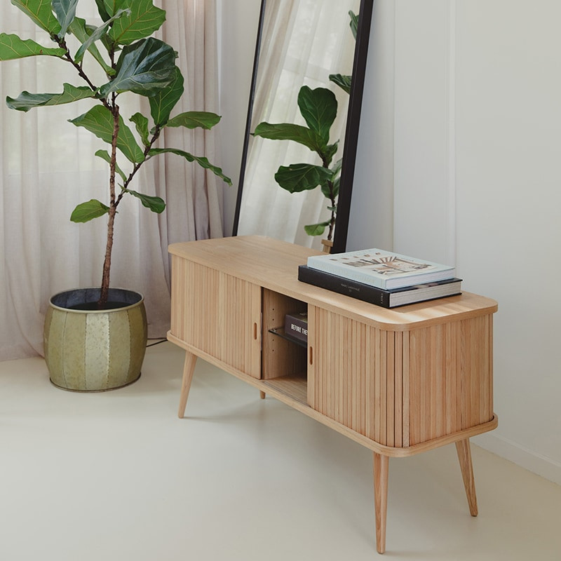 Meuble tv vintage en bois clair sur Coup de Cœur Design