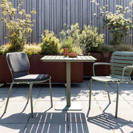 Chaise de jardin vert kaki avec accoudoirs - Vondel