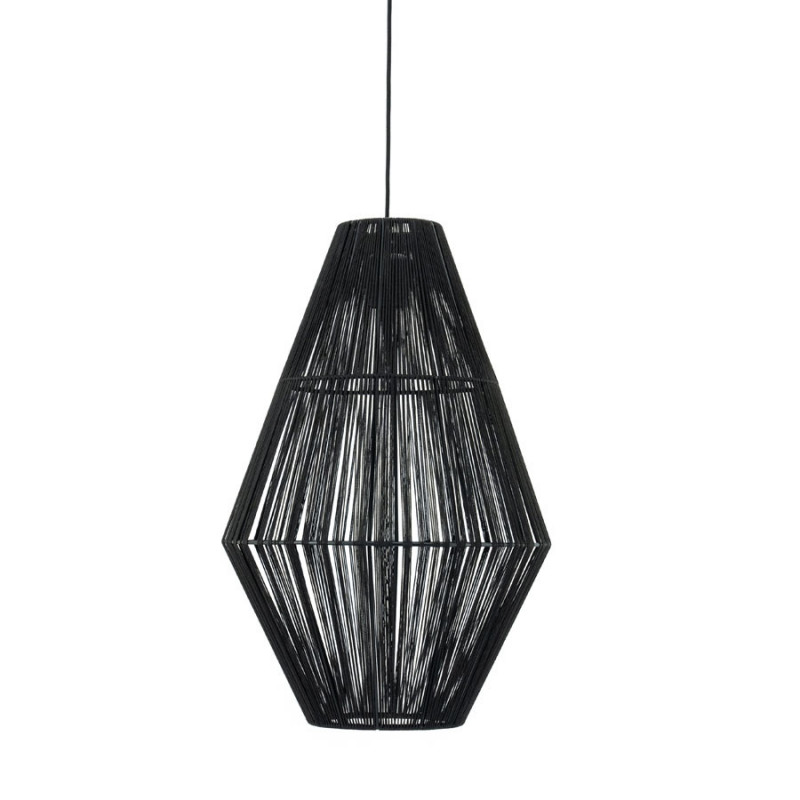Suspension en corde tissu noir - Aya