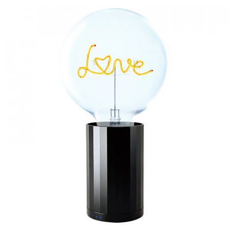 Ampoule décorative avec socle noir sans fil - Love 