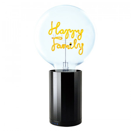 Ampoule led décorative avec socle noir sans fil - Happy Family 