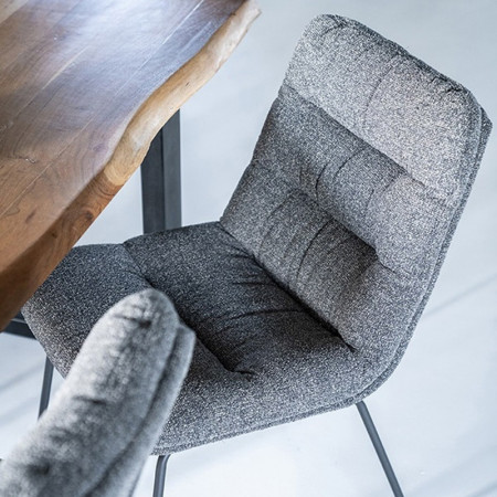 Chaise tissu gris anthracite confortable - Diane