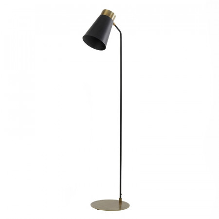 Lampadaire design salon en métal noir mat et doré - Braj 