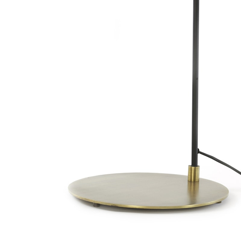 Lampadaire design salon en métal noir mat et doré - Braj 