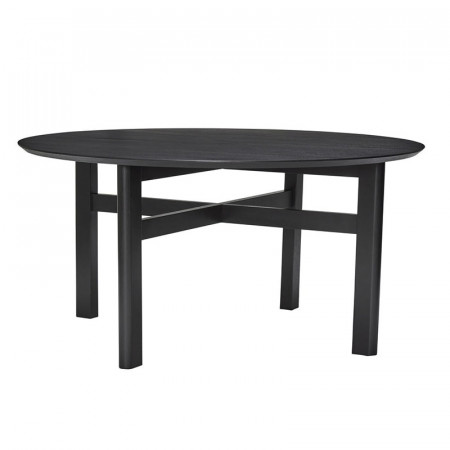 Table basse ronde noire en bois design - Fjord 