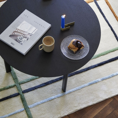 Table basse ronde noire en bois design - Fjord 