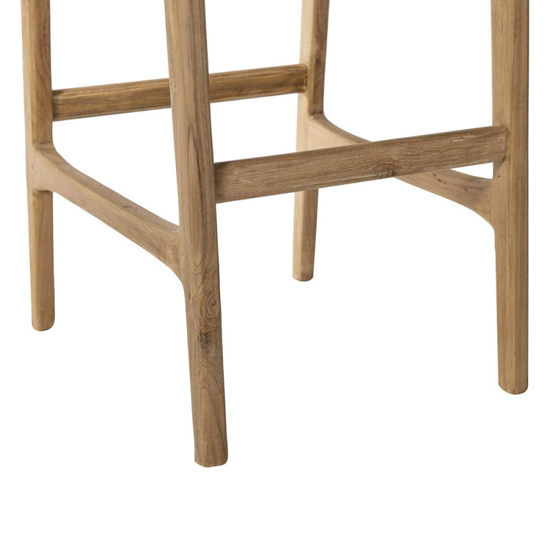 Tabouret de bar en bois et paille design - CRETI