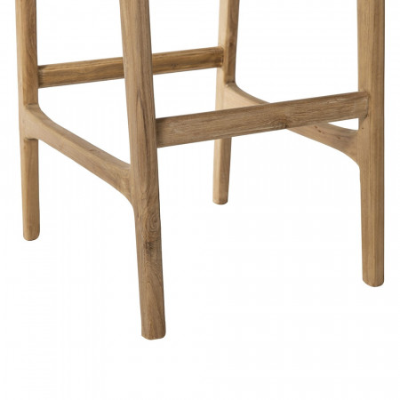 Tabouret de bar en bois et paille design - CRETI