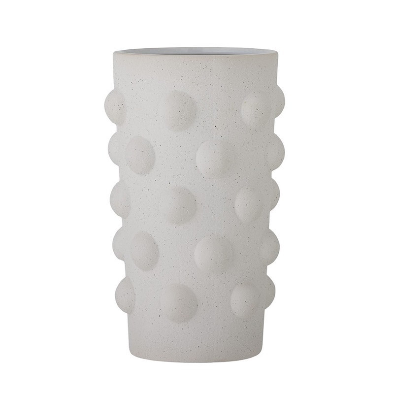 Vase blanc en grès avec formes rondes - Artan 