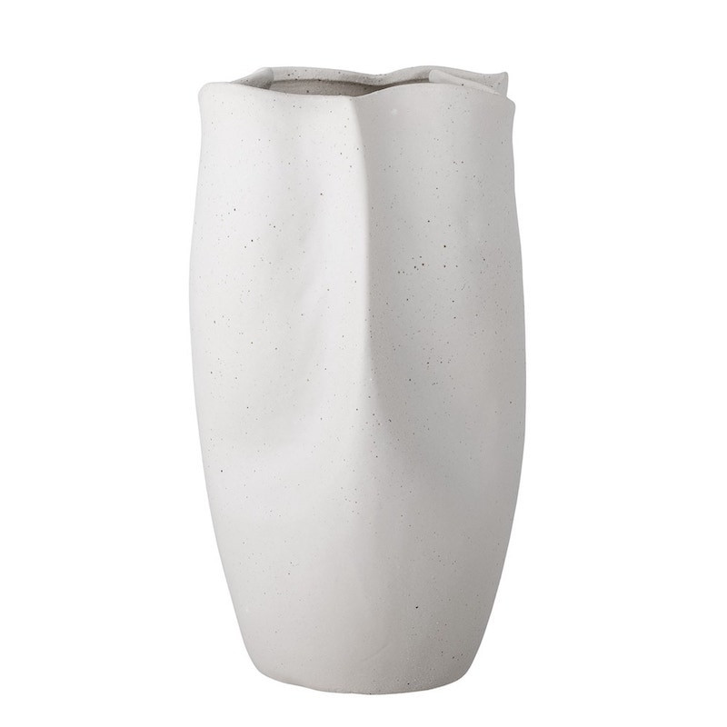 Grand vase blanc en grès fait main - Elira 