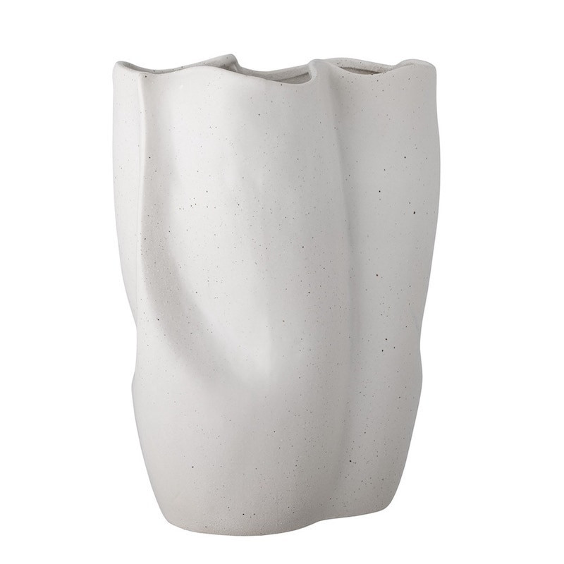 Grand vase blanc en grès fait main - Elira 