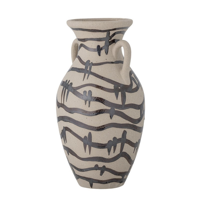 Vase peint motif abstrait fait main - Ohana 