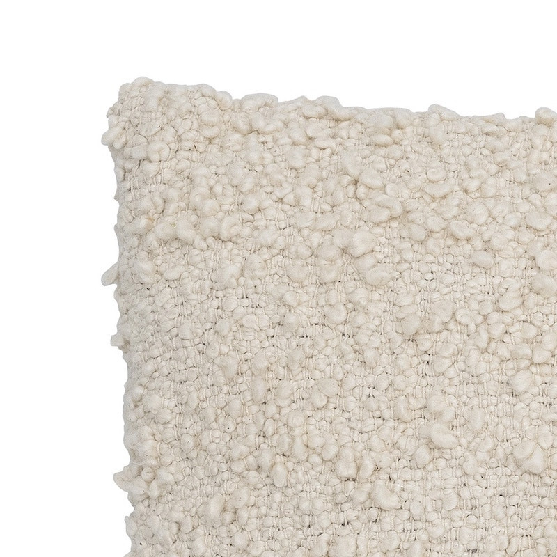 Coussin blanc tissu bouclé - Fariba 