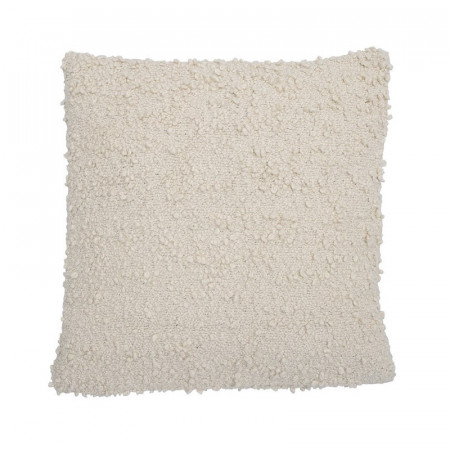 Coussin blanc tissu bouclé - Fariba 