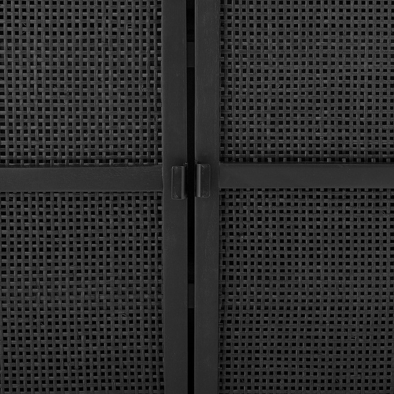 Meuble de rangement noir bois et rotin Coup de Cœur Design