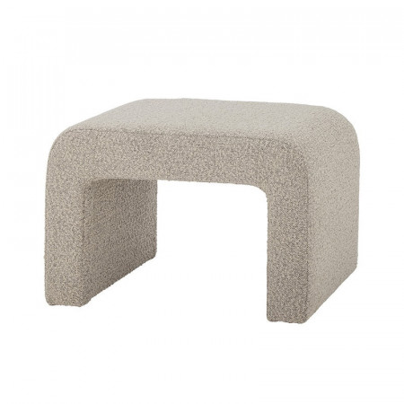 Pouf design tissu bouclé blanc cassé - Bobbie 