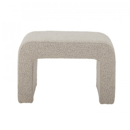 Pouf design tissu bouclé blanc cassé - Bobbie 