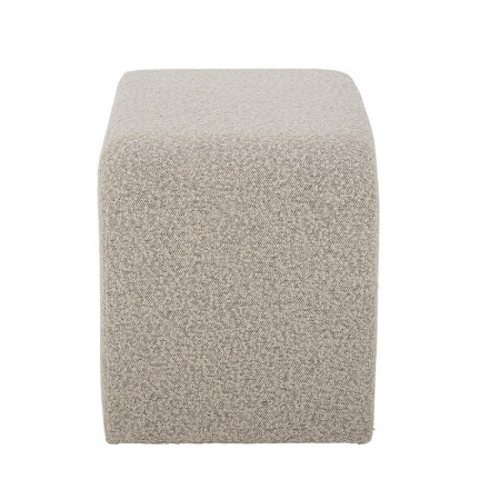 Pouf design tissu bouclé blanc cassé - Bobbie 