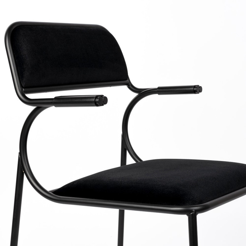 Chaise noire design vintage - Alba 
