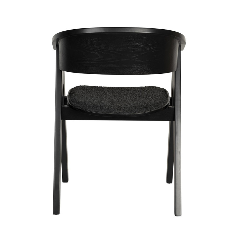 Chaise design noire en bois et assise tissu noir - NDSM 