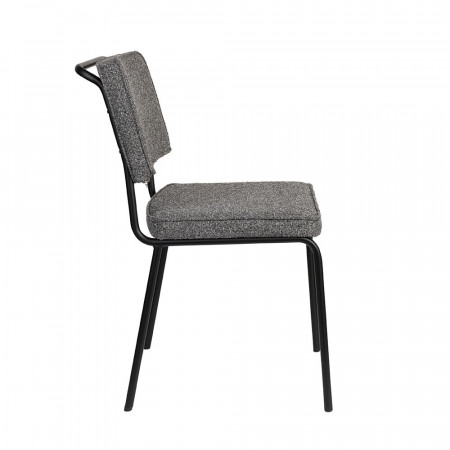 Chaise vintage en tissu recyclé gris anthracite - Buddy 