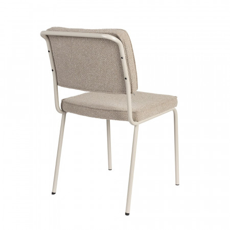 Chaise beige design vintage en tissu recyclé - Buddy 