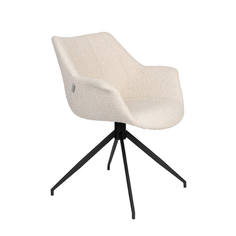 Chaise fauteuil beige design pivotant - Doulton 