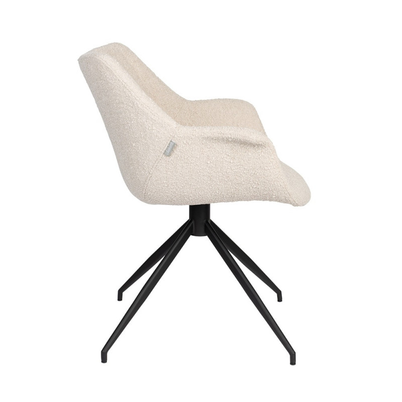 Chaise fauteuil beige design pivotant - Doulton 