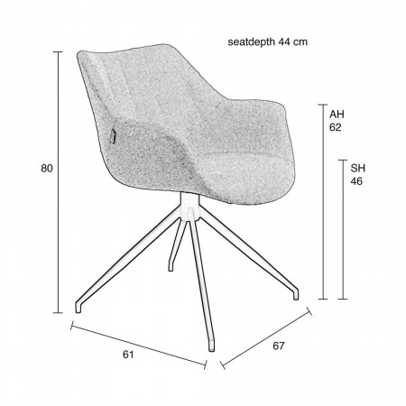 Chaise fauteuil design noir pivotant - Doulton 