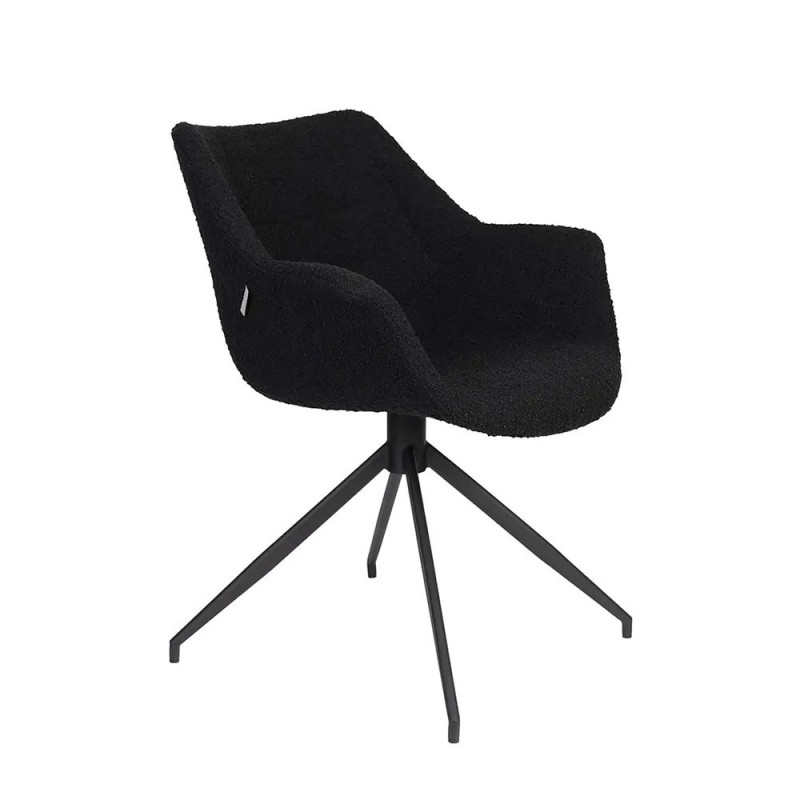 Chaise fauteuil design noir pivotant - Doulton 