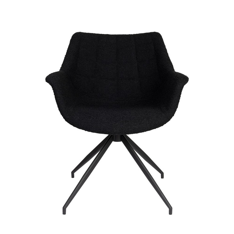 Chaise fauteuil design noir pivotant - Doulton 