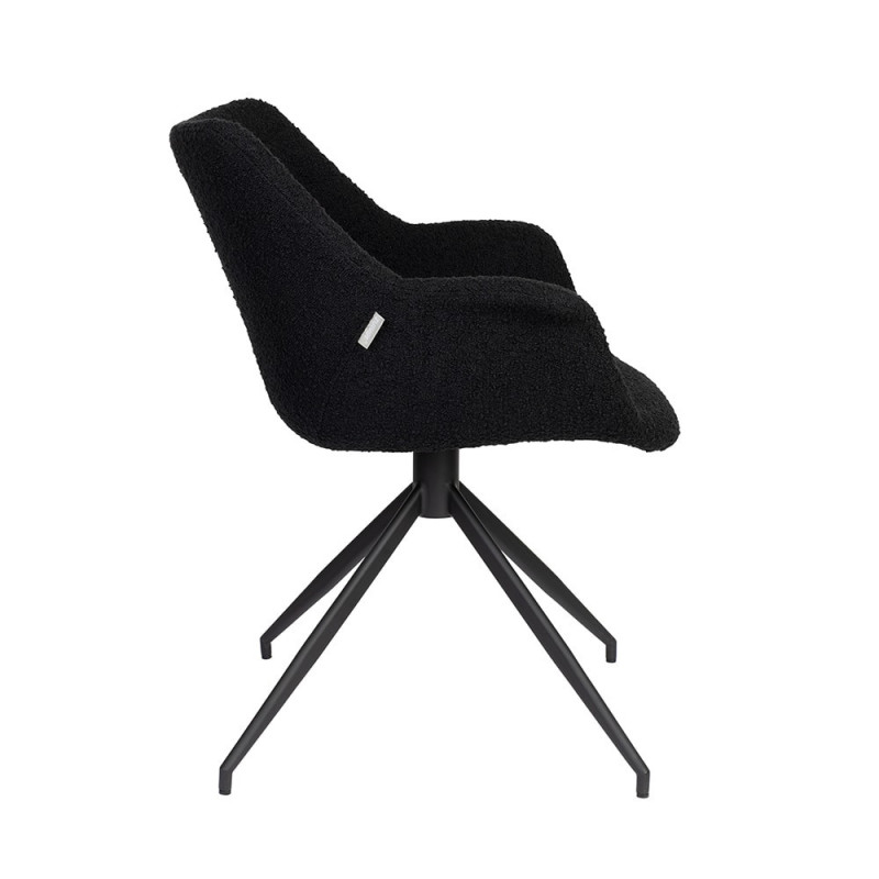 Chaise fauteuil design noir pivotant - Doulton 