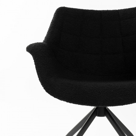 Chaise fauteuil design noir pivotant - Doulton 