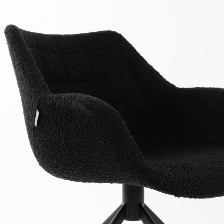 Chaise fauteuil design noir pivotant - Doulton 