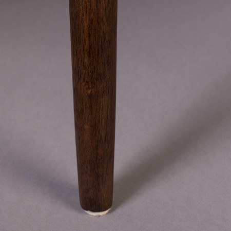 Fauteuil design vintage tissu marron et bois foncé - Torrance 