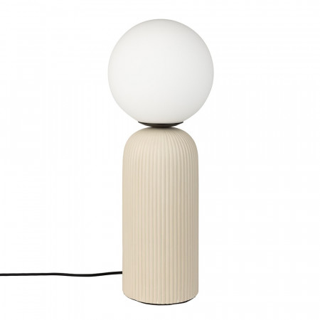 Lampe de salon design beige en céramique et globe blanc - Dash M 