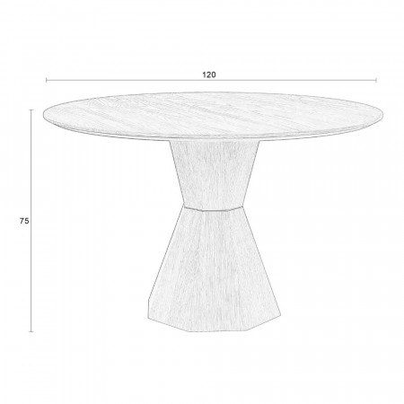 Table à manger ronde en bois pied central design - Lotus 