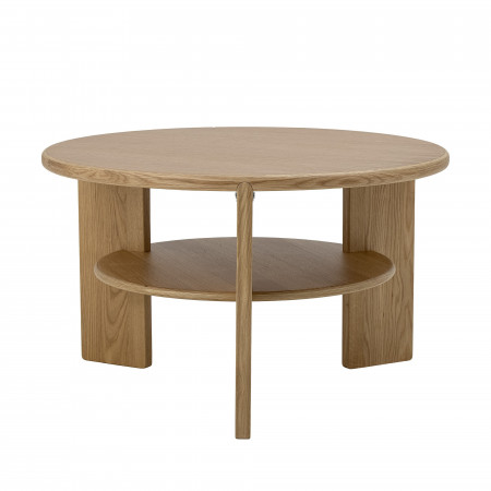 Petite table basse ronde en bois avec rangement - Lourdes 