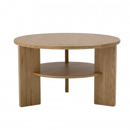Petite table basse ronde en bois avec rangement - Lourdes 
