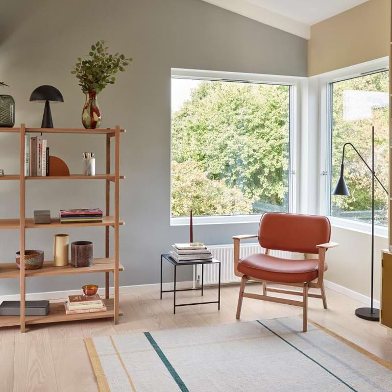 Fauteuil Vintage Italien Années 60 - Simili Cuir Marron Et Bois Massif - Design Du XXème