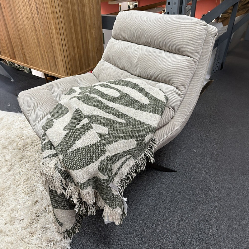 Fauteuil confortable design tissu beige - Aimé